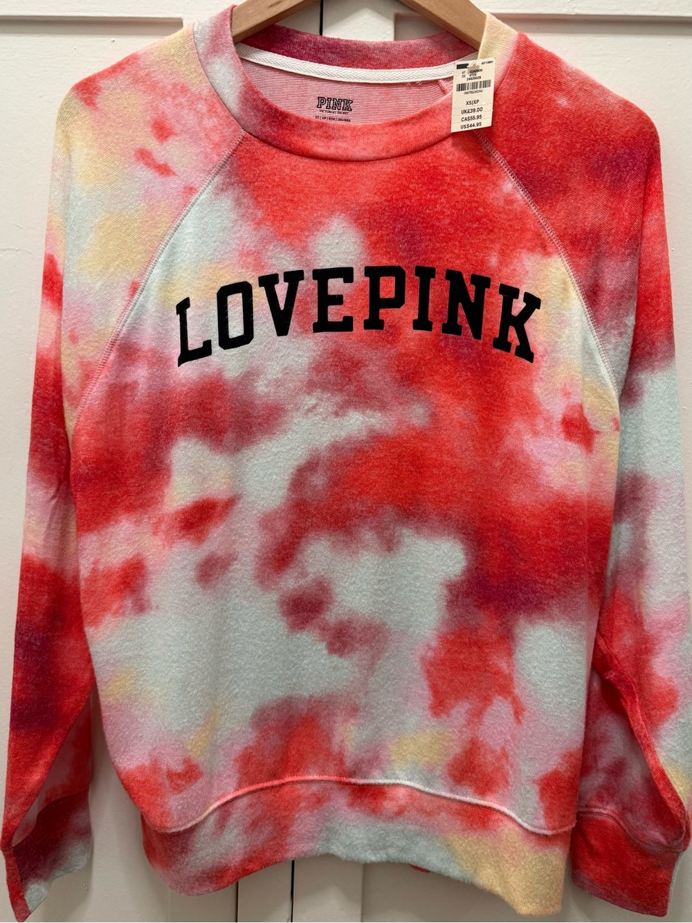 New. PINK Victoria's Secret Tie-Dye LOVEPINK Crewneck -